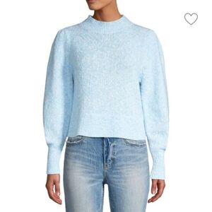 REBECCA TAYLOR Optic Tweed Sweater in Carl Blue